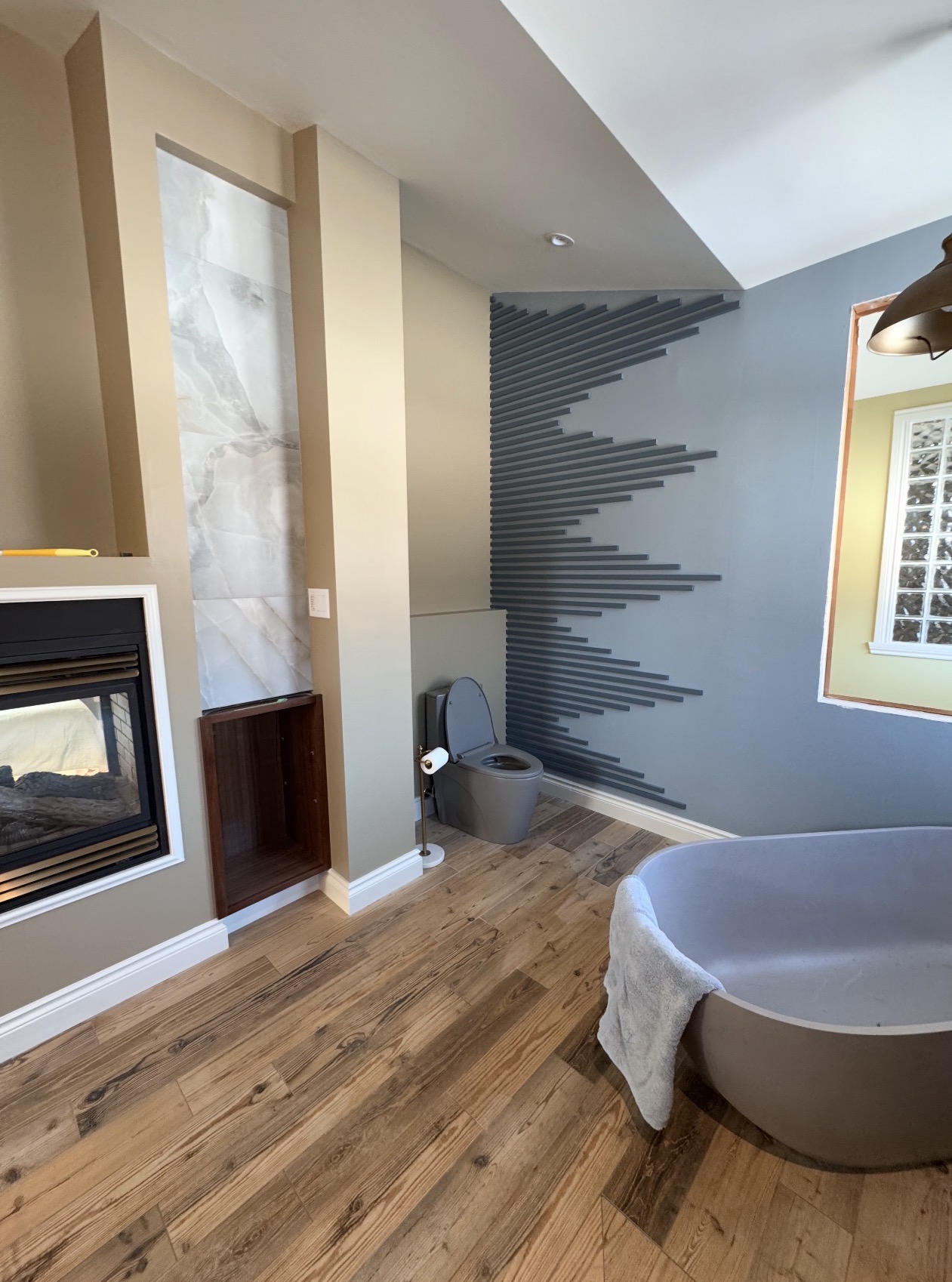 Example design concept — dramatic tile feature wall